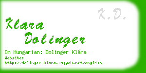 klara dolinger business card